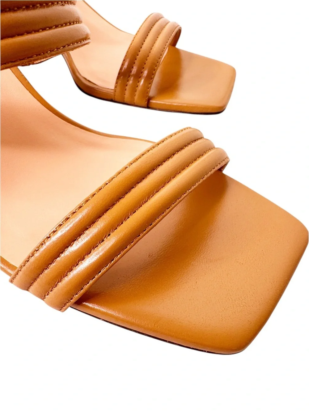 J. CREW NEW in BOX Leather Two Strap Heeled Sandal Size 8.5 in Sand Castle